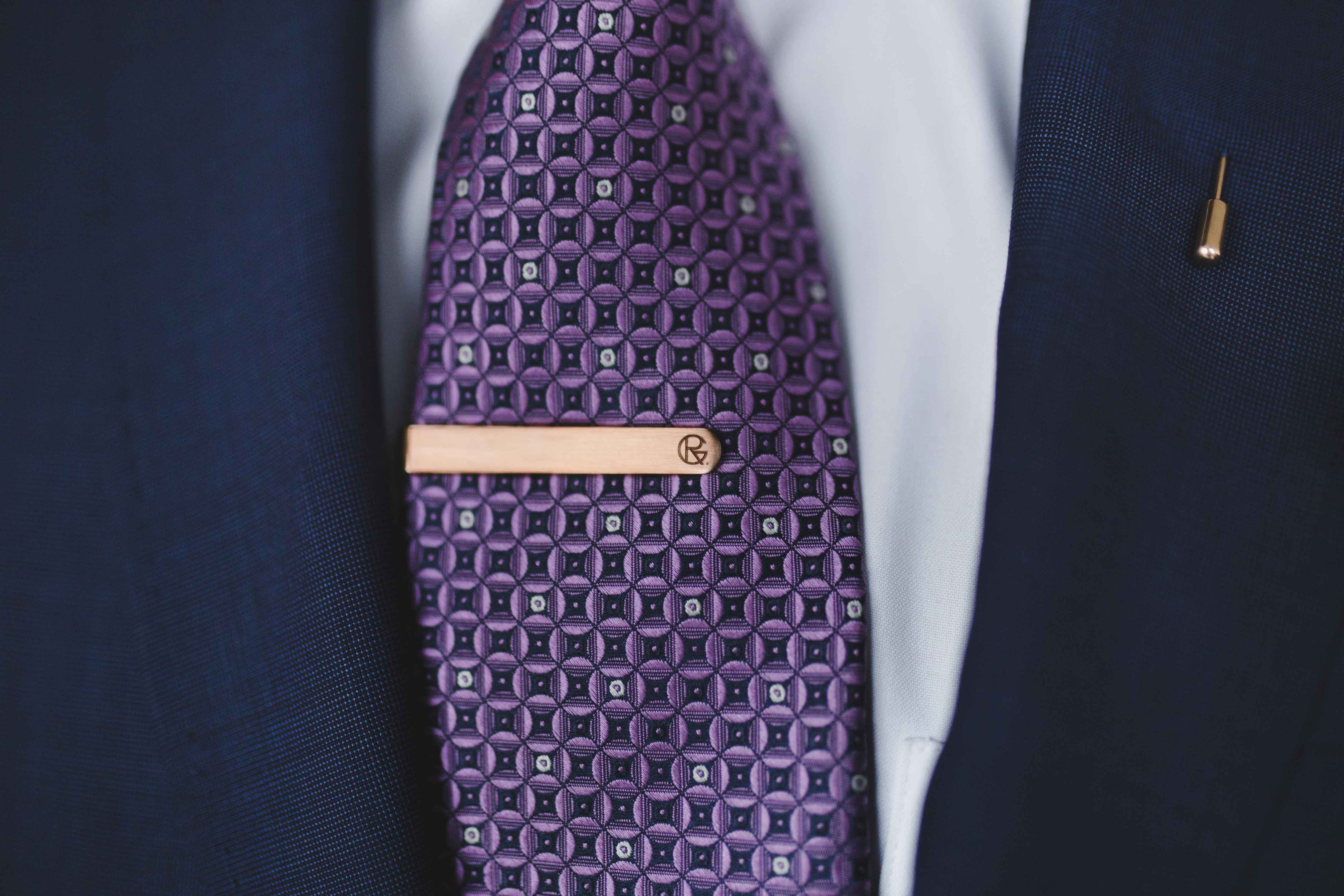 Men's Modernist Rose Gold Tie Bar