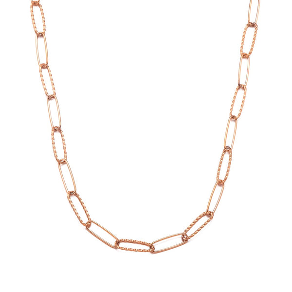 Paper Clip Necklace  - Rose Gold - RoseGold Apparel
