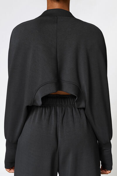 Open Front Long Sleeve Cropped Active Outerwear
