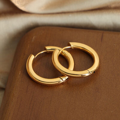 18K Gold-Plated Huggie Earrings - RoseGold Apparel