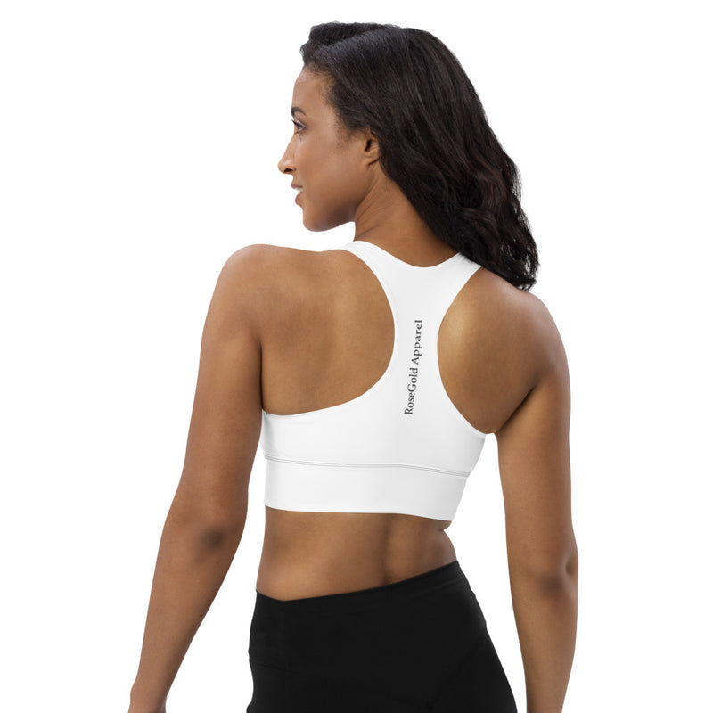 White - Longline sports bra - RoseGold Apparel