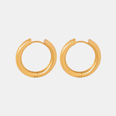 18K Gold-Plated Huggie Earrings - RoseGold Apparel